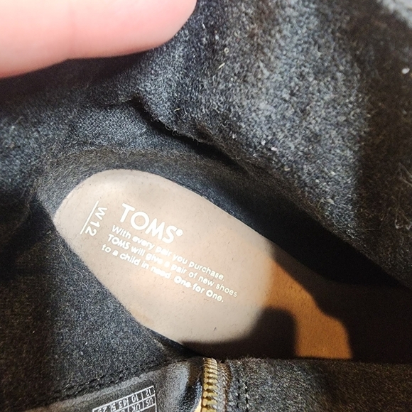Toms Gray Suede Desert Wedge Ankle Boots Womens Size 12 Like New - Picture 6 of 16